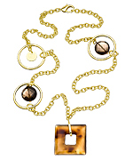 1AR By UnoAerre Gold Black Quartz Station Necklace