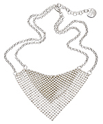 1AR By UnoAerre Fine Silver Plated Specchio Bib Necklace