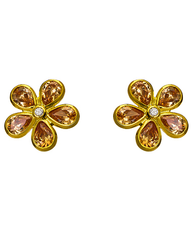 Ponponella Champagne Blossom Clip-on Earrings