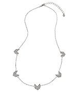 Blu Bijoux Silver Crystal Arrowhead Necklace