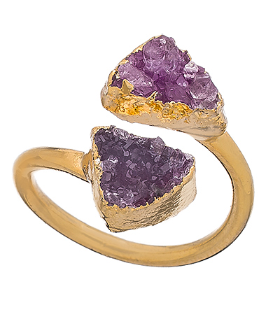 Charlene K Pink and Pink Double Druzy Ring