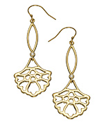 Matterial Fix Gold and CZ Floral Drop Earrings