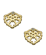 Matterial Fix Gold and CZ Floral Stud Earrings