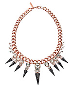 8 Other Reasons Rose Gold Crystal and Gunmetal Spike Verses Necklace