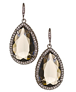 ABS Black Diamond Crystal Teardrop Holiday Gem Earrings