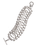 ABS Wide Link and Rhinestone Chain Reaction Bracelet