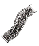 ABS Silver Multi Chain and Crystal Bracelet