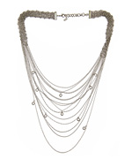 ABS Woven Chain Drape Necklace