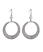 ABS Pave Silvertone Hoop Earrings