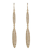 ABS Goldtone Pave Double-Drop Earrings