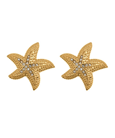 ABS Pave Starfish Stud Earrings