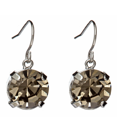 ABS Black Diamond Crystal Circle Drop Earrings