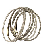 ABS Black Diamond and Crystal Bangle Set