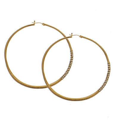 ABS Textured Gold Hoop Earrings