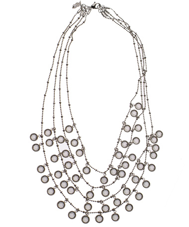 ABS Multi Strand Black Diamond Necklace