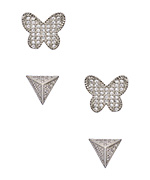ABS Butterfly Pyramid Stud Earrings