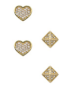 ABS Heart Pyramid Stud Earrings