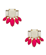 ABS Fuchsia Deco Stud Earrings