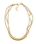 A.V. Max Gold Cord Three Strand Necklace