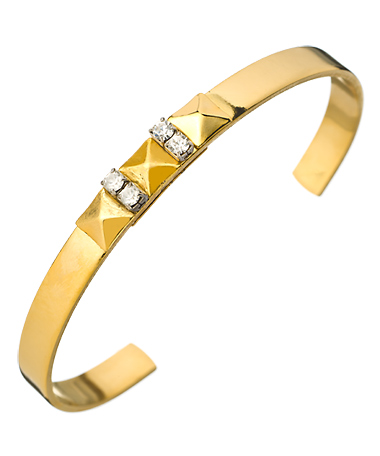 A.V. Max Gold Three Stud Rhinestone Cuff
