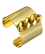 A.V. Max Gold and Curb Chain Cuff Bracelet