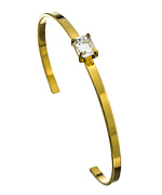 A.V. Max Gold and Single Austrian Crystal Cuff Bracelet