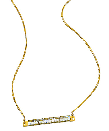 A.V. Max Gold Stone Bar Pendant Necklace