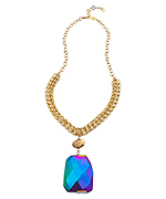A.V. Max Gold and Peacock Pendant Necklace