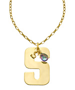 A.V. Max Gold Large and Mini S and Multicolored CZ Briolette Pendant Necklace