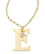 A.V. Max Gold Briolette Large and Mini E and Champagne CZ Pendant Necklace
