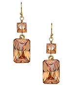 A.V. Max Gold and Champagne CZ Double Drop Earrings