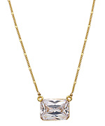A.V. Max Gold and Crystal CZ Pendant Necklace