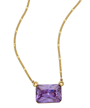 A.V. Max Gold and Lavender CZ Pendant Necklace