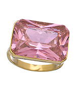 A.V. Max Gold and Pink CZ Cocktail Ring