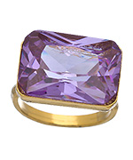 A.V. Max Gold and Lavender CZ Cocktail Ring