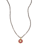 Adel Chefridi Ruby Floret Charm Necklace