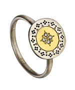 Adel Chefridi Gold Silver and Diamond Four Star Harmony Ring