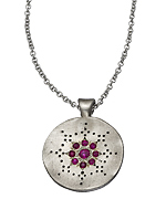 Adel Chefridi Silver and Ruby Reflections Pendant Necklace