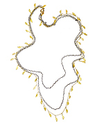 Ali NY Black and Gold Layered Leaf Necklace