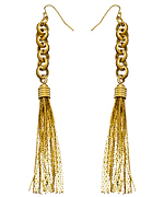 Ali NY Gold City Tassel Belcher Earrings