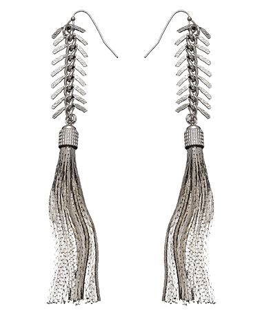 Ali NY Silver Traveler Tassel Earrings