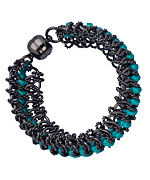 Ali NY Gunmetal and Turquoise Union Square Bracelet