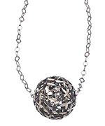 Allegro Silver and Black Large Ball Pendant Necklace