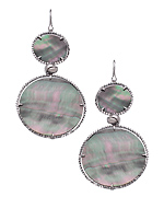 Allegro Silver and Mother of Pearl Double Drop Earrings