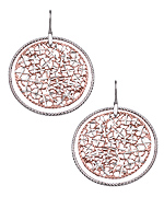 Allegro Silver and Rose Gold Circle and Disc Earrings