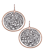 Allegro Rose Gold and Black Circle and Disc Earrings