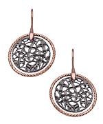 Allegro Rose Gold and Black Small Circle and Disc Earrings