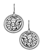 Allegro Silver and Black Small Circle and Disc Earrings