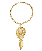 Allison Daniel Floral Framed Arrowhead Pendant Necklace