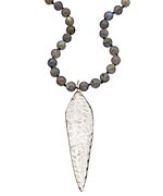 Allison Daniel Labradorite Beaded Dagger Necklace